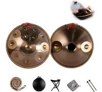 Handpan Drum, Tamburo Per Handpan，tamburo Curdo In Re Minore, Tamburo Handpan Strumento A Percussione Tamburo Handpan In Acciaio 432 Hz, Con Borsetta, 2 Bacchette E Supporto Per Tamburo Manuale(14Note