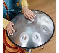 Handpan Drum, Tamburo Per Handpan，tamburo Curdo In Re Minore, Tamburo Handpan Strumento A Percussione Tamburo Handpan In Acciaio 432 Hz, Con Borsetta, 2 Bacchette E Supporto Per Tamburo Manuale(A,12No