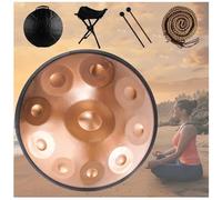 Handpan Durm 440 Hz Re Minore, 9/10/12 Note Tamburo In Acciaio Handpan Strumento Musicale, Handpan Da 22 Pollici, Professionale Handpan(Gold,10 Notes (432Hz))