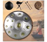 Handpan Durm 440 Hz Re Minore, 9/10/12 Note Tamburo In Acciaio Handpan Strumento Musicale, Handpan Da 22 Pollici, Professionale Handpan(Golden eye,12 Notes (432Hz))
