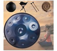 Handpan Durm 440 Hz Re Minore, 9/10/12 Note Tamburo In Acciaio Handpan Strumento Musicale, Handpan Da 22 Pollici, Professionale Handpan(Blue,9 Notes (440Hz))