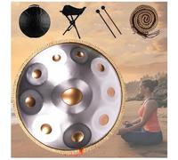 Handpan Durm 440 Hz Re Minore, 9/10/12 Note Tamburo In Acciaio Handpan Strumento Musicale, Handpan Da 22 Pollici, Professionale Handpan(Golden eye,10 Notes (432Hz))