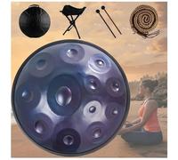 Handpan Durm 440 Hz Re Minore, 9/10/12 Note Tamburo In Acciaio Handpan Strumento Musicale, Handpan Da 22 Pollici, Professionale Handpan(Blue,12 Notes (440Hz))