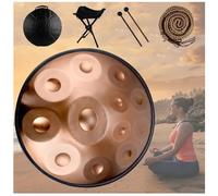 Handpan Durm 440 Hz Re Minore, 9/10/12 Note Tamburo In Acciaio Handpan Strumento Musicale, Handpan Da 22 Pollici, Professionale Handpan(Gold,12 Notes (432Hz))