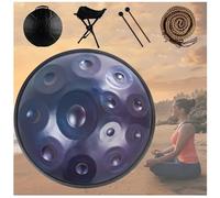Handpan Durm 440 Hz Re Minore, 9/10/12 Note Tamburo In Acciaio Handpan Strumento Musicale, Handpan Da 22 Pollici, Professionale Handpan(Blue,10 Notes (440Hz))