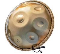 Handpan In D Minor, strumento per tamburo a mano, 9 note, in acciaio da 22 pollici, con borsa morbida, 2 manichette, supporto per mano, panno senza polvere
