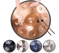 Handpan Percussion Hand Pan Drum 440hz/432hz Adults Handpan Drum Instrument In D Minor Premium Steel Hand Drum, Handpan Instrument Handpan Drums For Professional Performance(Gold,10 Notes (440Hz))