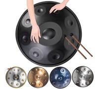 Handpan Percussion Hand Pan Drum 440hz/432hz Adults Handpan Drum Instrument In D Minor Premium Steel Hand Drum, Handpan Instrument Handpan Drums For Professional Performance(Black,9 Notes (432Hz))
