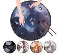 Handpan Percussion Hand Pan Drum 440hz/432hz Adults Handpan Drum Instrument In D Minor Premium Steel Hand Drum, Handpan Instrument Handpan Drums For Professional Performance(Blue,10 Notes (432Hz))