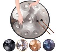 Handpan Percussion Hand Pan Drum 440hz/432hz Adults Handpan Drum Instrument In D Minor Premium Steel Hand Drum, Handpan Instrument Handpan Drums For Professional Performance(Silver,10 Notes (440Hz))