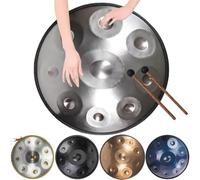 Handpan Percussion Hand Pan Drum 440hz/432hz Adults Handpan Drum Instrument In D Minor Premium Steel Hand Drum, Handpan Instrument Handpan Drums For Professional Performance(Silver,9 Notes (440Hz))