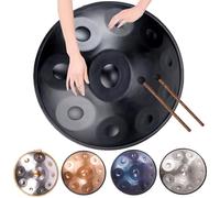 Handpan Percussion Hand Pan Drum 440hz/432hz Adults Handpan Drum Instrument In D Minor Premium Steel Hand Drum, Handpan Instrument Handpan Drums For Professional Performance(Black,10 Notes (440Hz))