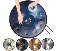 Handpan Percussion Hand Pan Drum 440hz/432hz Adults Handpan Drum Instrument In D Minor Premium Steel Hand Drum, Handpan Instrument Handpan Drums For Professional Performance(Blue,9 Notes (432Hz))