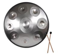 Handpan Principiante Tamburo In Acciaio A Tamburo Da 56cm In Re Minore, Set Di Tamburi A Mano Per Strumento Musicali A Percussione 10 Note 440Hz, Con Supporto Per Bacchetta(Gray)
