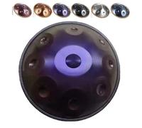 Handpan Set Di Tamburi in Re Minore da 56cm, 9/10/12 Note, 432Hz 440Hz Tamburo in Acciaio Handpan Strumento Musicale, con Borsa Morbida, Mazze,supporto per Principianti(Viola scuro,432HZ/12Note)