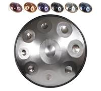 Handpan Set Di Tamburi in Re Minore da 56cm, 9/10/12 Note, 432Hz 440Hz Tamburo in Acciaio Handpan Strumento Musicale, con Borsa Morbida, Mazze,supporto per Principianti(Argento,440HZ/12Note)