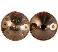 Handpan Steel Drum 432Hz, Golden Handpan Drum Percussion, 9/10/12/14 note, 22 pollici, Gold Performer in D Minor con custodia Soft Handpan, supporto durevole