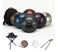 Handpan - Strumento A Percussione In Acciaio Da 22 Pollici (9/10/12 Note) Include Supporto, Borsa Per Il Trasporto, Strumento Professionale Per Yoga E Terapie Olistiche(Purple,12 notes(432HZ))