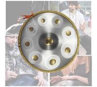 Handpan Strumento A Tamburo Kurd In Re Minore Da 22 Pollici Con Zaino Handpan Per Esibizioni Professionali, Tamburi Handpan Da 440 Hz Per Adulti, Con Supporto Per Bacchetta(Golden eye,9 Notes (432Hz))
