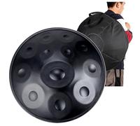 Handpan Strumento Musicale, Hand Drum Percussione 22 Pollici 12 Suoni D Minor 432 Hz/440Hz con Soft Hand Pan Bag, 2 Bacchette e il Sopporto(Nero,440Hz)