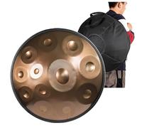 Handpan Strumento Musicale, Hand Drum Percussione 22 Pollici 12 Suoni D Minor 432 Hz/440Hz con Soft Hand Pan Bag, 2 Bacchette e il Sopporto(Gold,440Hz)