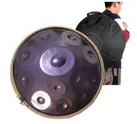 Handpan Strumento Musicale, Hand Drum Percussione 22 Pollici 12 Suoni D Minor 432 Hz/440Hz con Soft Hand Pan Bag, 2 Bacchette e il Sopporto(Purple,440Hz)