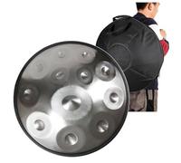 Handpan Strumento Musicale, Hand Drum Percussione 22 Pollici 12 Suoni D Minor 432 Hz/440Hz con Soft Hand Pan Bag, 2 Bacchette e il Sopporto(Silver,432Hz)
