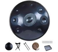 Handpan - Tamburo a mano per adulti, 55,9 cm, 10 note, 440 Hz, D minore, handpan con custodia morbida, 2 mazzuole, supporto per handpan e panno antipolvere (viola, 10 note)