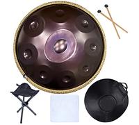 Handpan - Tamburo da 55,9 cm, 9/10/12 note, 440 Hz, strumento in acciaio minore con borsa morbida, percussioni per principianti per meditazione, yoga e educazione musicale