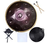 Handpan - Tamburo da 55,9 cm, 9/10/12 note, 440 Hz, strumento in acciaio minore con borsa morbida, percussioni per principianti per meditazione, yoga e educazione musicale