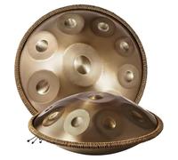 Handpan - Tamburo da 55,9 cm, 9 note, D, 440 Hz, con borsa per il trasporto, mazzuole, supporto e panno per la pulizia