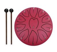 Handpan Tamburo Handpan da 6 pollici 11 note con borsa for batteria Libro di musica Bacchette for Plettri for dita Strumenti a percussione guarigione del suono(Red)