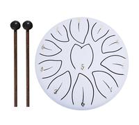 Handpan Tamburo Handpan da 6 pollici 11 note con borsa for batteria Libro di musica Bacchette for Plettri for dita Strumenti a percussione guarigione del suono(White)