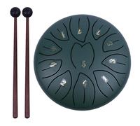 Handpan Tamburo Handpan da 6 pollici 11 note con borsa for batteria Libro di musica Bacchette for Plettri for dita Strumenti a percussione guarigione del suono(Dark Green)