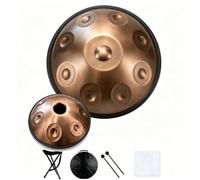 Handpan - Tamburo in acciaio, 17 note, 55 cm, 440 Hz, con borsa per il trasporto, supporto, 2 mazzuole e panno per la pulizia per la guarigione del suono e la musicoterapia