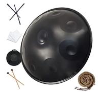 Handpan - Tamburo in acciaio, 432 Hz, 22 pollici, 9 note in re minore con borsa, mazzuole, supporto e panno antipolvere