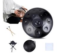Handpan, tamburo in acciaio, accordatura in D Kurd Minor, strumento a percussione 432 Hz, include borsa, mazzuola, supporto per appassionati di musica