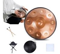 Handpan, tamburo in acciaio, accordatura in D Kurd Minor, strumento a percussione 432 Hz, include borsa, mazzuola, supporto per appassionati di musica