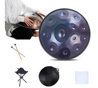Handpan, tamburo in acciaio, accordatura in D Kurd Minor, strumento a percussione 432 Hz, include borsa, mazzuola, supporto per appassionati di musica
