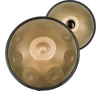 Handpan Tamburo in acciaio per prestazioni professionali, 22 pollici 9 note D Minor Heavy Duty Hand Drum Percussion Instrument con borsa da viaggio morbida e supporto (Color : Gold)