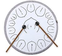 Handpan - Tamburo lingua, 35,5 cm, 15 note, include mazzuole e borsa per il trasporto, per yoga, meditazione e educazione musicale per tutte le età