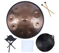 Handpan - Tamburo manuale in re minore, 22", con custodia e treppiede, produzione audio professionale, 9 toni, blu