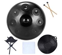 Handpan - Tamburo manuale in re minore, 22", con custodia e treppiede, produzione audio professionale, 9 toni, blu