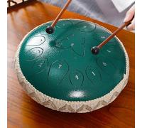 Handpan-Trommel 12-Zoll-13-Ton-Zungentrommel Aus Stahl, Sorgenfreies Trommel-Percussion-Instrument, Handpan-Yoga-Meditationsinstrument Für Anfänger,Green