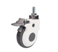 HanDpi 1 Pezzo/Ruota Girevole Universale per barella con Vite M12 da 4 Pollici in TPR (con Freno)