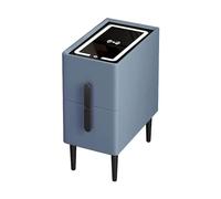 HanDpi Comodino, Comodino Moderno con Ricarica Wireless, Luce LED Regolabile a Tre Colori, Comodino Sottile con Piano in Vetro temperato, Elegante mobiletto per Il Letto (25x40x49 cm)