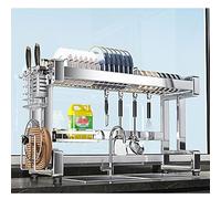 HanDpi Scolapiatti, scolapiatti Multifunzionale in Acciaio Inox 201 per lavello da Cucina, scolapiatti espandibile per Ciotole e Bacchette, organizzazione del lavello