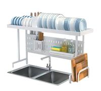 HanDpi Scolapiatti - Scolapiatti sopra Il lavello Regolabile, scolapiatti Multifunzionale di Grandi Dimensioni, scolapiatti in Acciaio Inossidabile per Il bancone della Cucina