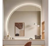 HanDpi Specchio Decorativo Moderno a LED Senza Cornice, Specchio da Trucco antiappannamento a Mezzaluna per Il Bagno, Interruttore Touch, dimmerabile Intelligente, Illuminazione Frontale e retroil