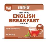 HANDPICK, Te Nero English Breakfast Forte, 100 The Nero Bustine | Forte e robusto | Ricco di caffeina | Senza OGM